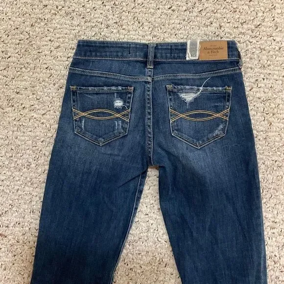 Abercrombie & Fitch distressed skinny jeans women’s 00/24W/33L - Picture 4 of 7